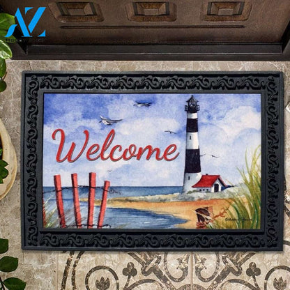 Coastal Summer Lighthouse Doormat - 18" x 30"