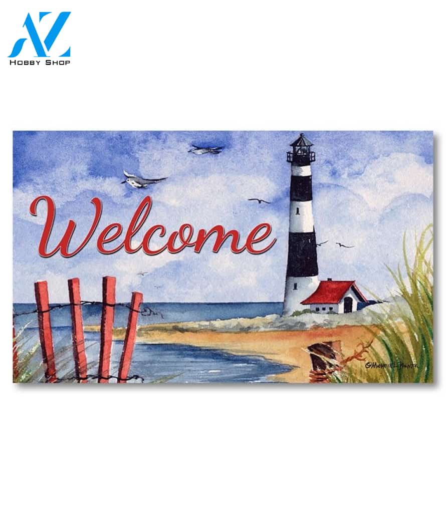 Coastal Summer Lighthouse Doormat - 18" x 30"