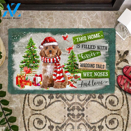 Cockapoo 02 This Home Is Filled With Kisses Christmas Dog Doormat