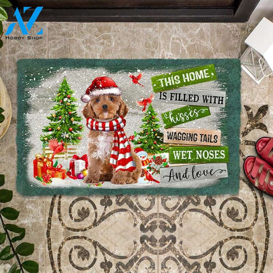 Cockapoo 02 This Home Is Filled With Kisses Christmas Dog Doormat