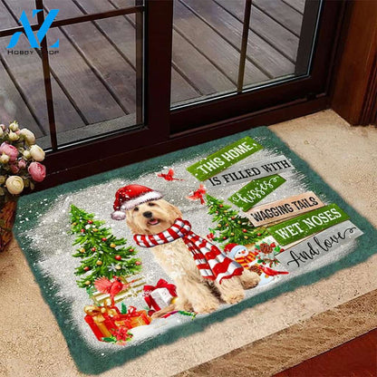 Cockapoo 03 This Home Is Filled With Kisses Christmas Dog Doormat