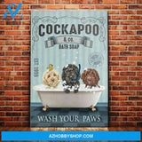 Cockapoo Dog Bath Soap Canvas Wall Art, Wall Decor Visual Art