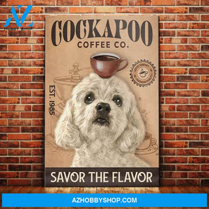 Cockapoo Dog Coffee Company Canvas Wall Art, Wall Decor Visual Art