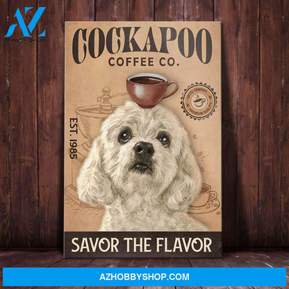 Cockapoo Dog Coffee Company Canvas Wall Art, Wall Decor Visual Art