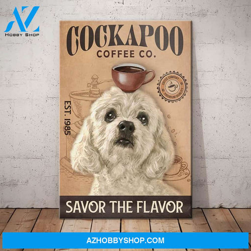 Cockapoo Dog Coffee Company Canvas Wall Art, Wall Decor Visual Art