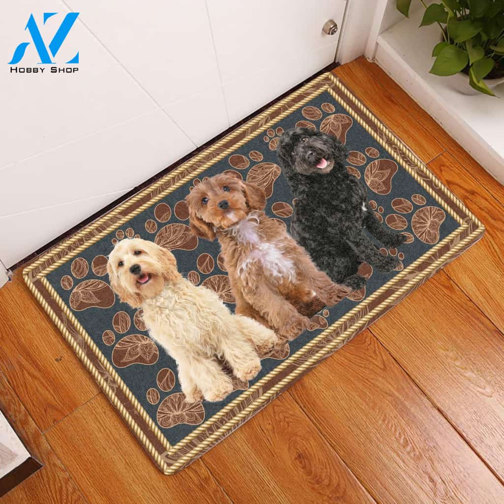 Cockapoo Flower Paw - Dog Doormat | Welcome Mat | House Warming Gift