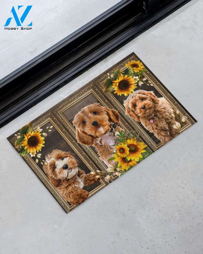 Cockapoo Lovely Sunflowers Indoor And Outdoor Doormat Gift For Dog Lovers Birthday Gift Decor Warm House Gift Welcome Mat
