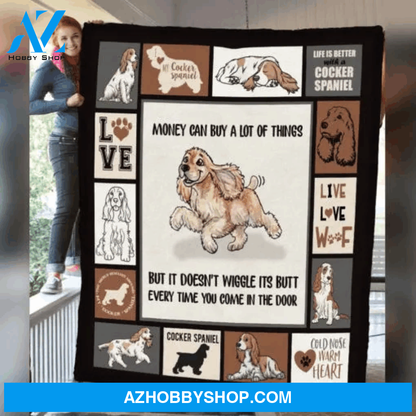 Cocker Spaniel Dog Fleece Blanket