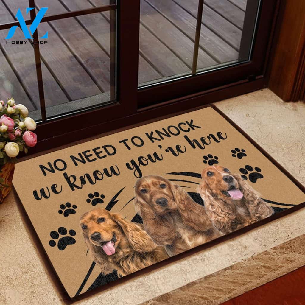 Cocker Spaniel No Need To Knock - Dog Doormat Welcome Mat House Warming Gift Home Decor Gift for Dog Lovers Funny Doormat Gift Idea