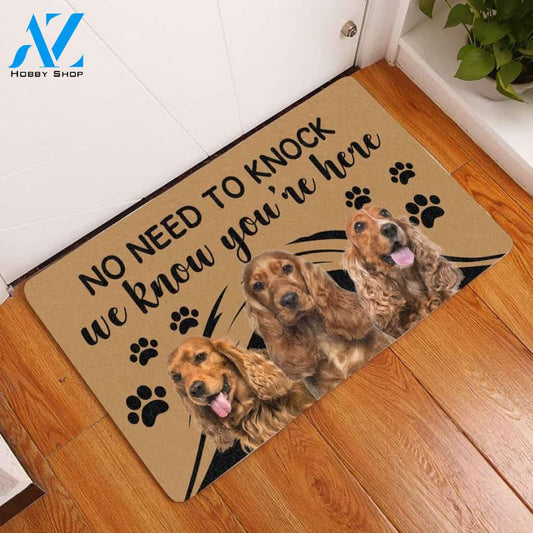 Cocker Spaniel No Need To Knock We Know Youre Here Doormat