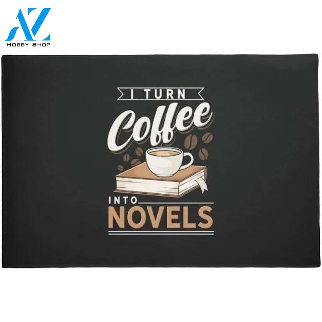 Coffee Addicted Author Doormat Welcome Mat House Warming Gift Home Decor Funny Doormat Gift Idea