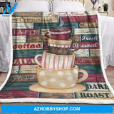 Coffee Cup Fleece Blanket
