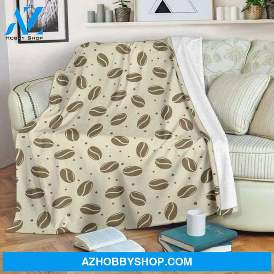 Coffee Pattern Sherpa Fleece Blanket