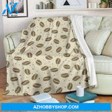 Coffee Pattern Sherpa Fleece Blanket