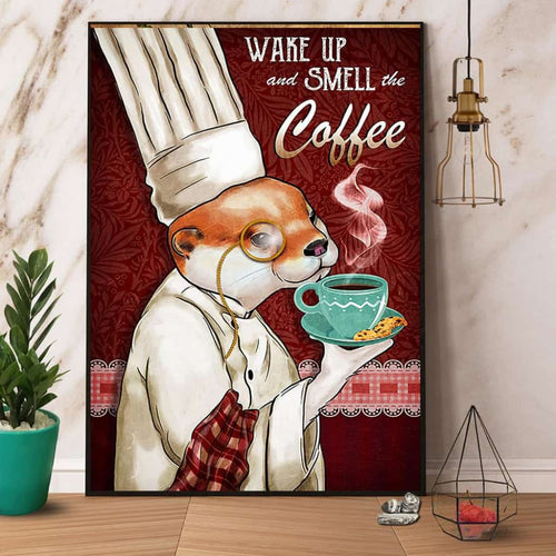 Coffee Wake Up And Smell The Coffee Paper Poster No Frame Matte Canvas Wall Decor
