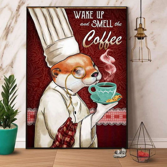 Coffee Wake Up And Smell The Coffee Paper Poster No Frame Matte Canvas Wall Decor