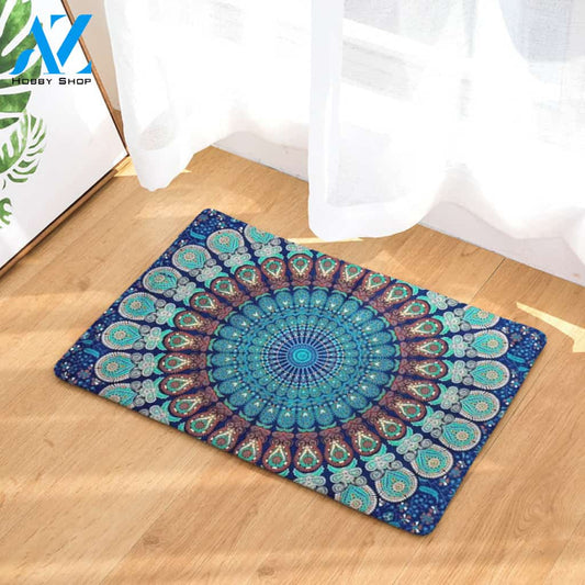 Cold Color Mandala Door Mat
