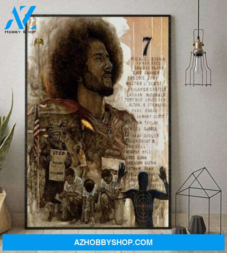 Colin Kaepernick Knee Stop Police Portrait Canvas And Poster Wall Art