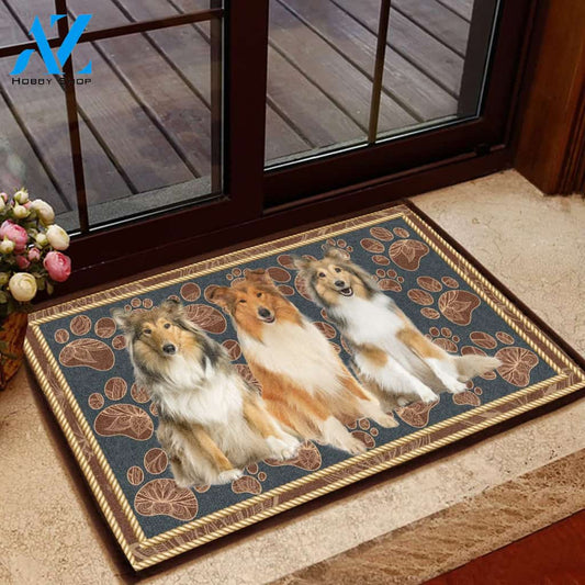 Collie Flower Paw H11805 - Door Mat | Welcome Mat | House Warming Gift