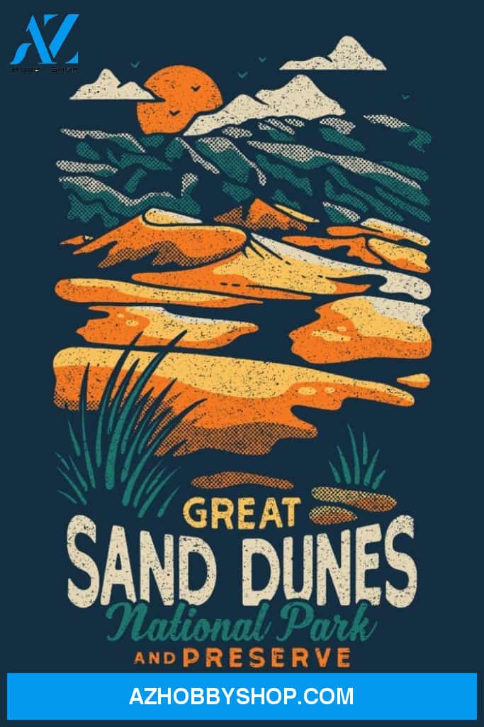 Colorado Great Sand Dunes National Park And Preserve Distressed Vector