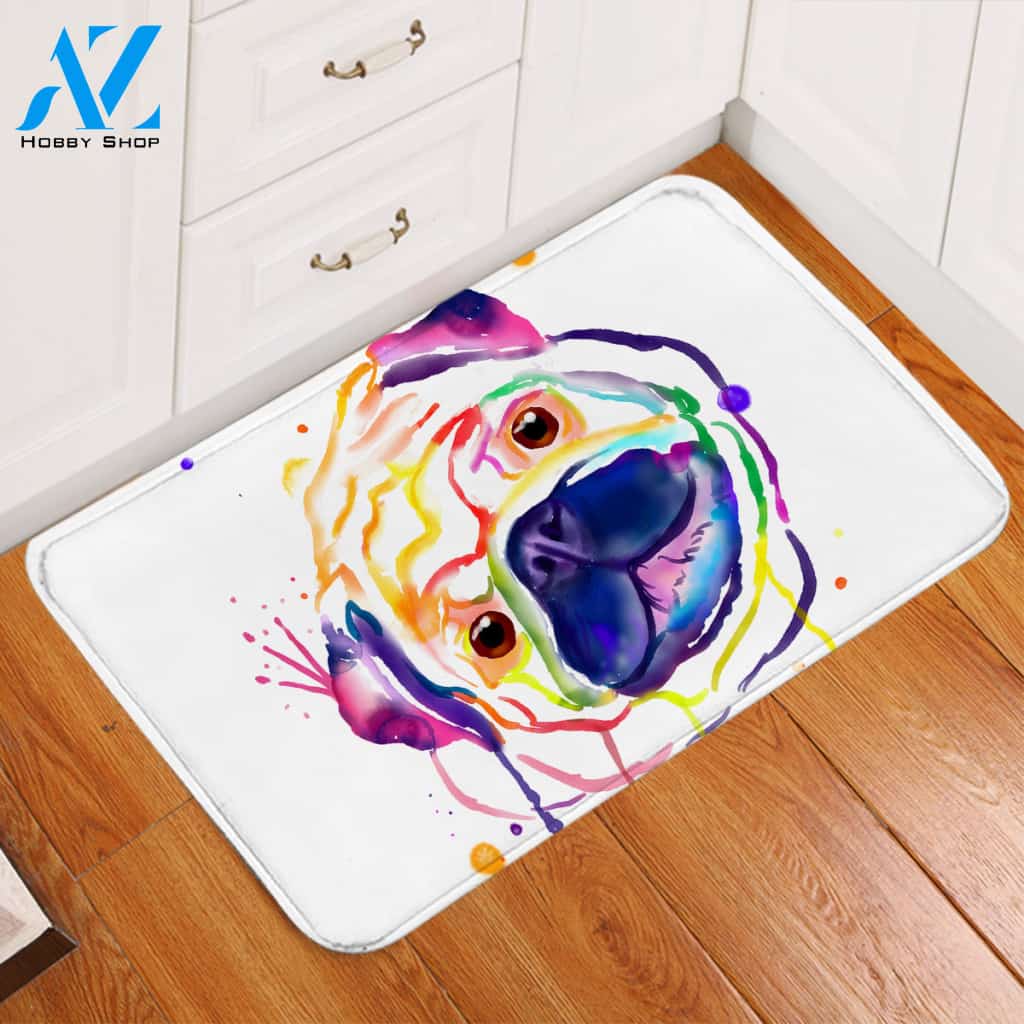Colordrip Pug Door Mat