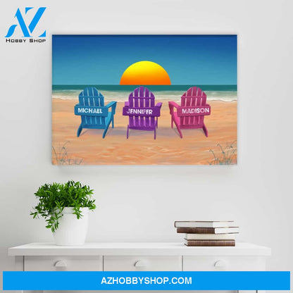 Colored Beach Chairs Multi-Names Premium Canvas