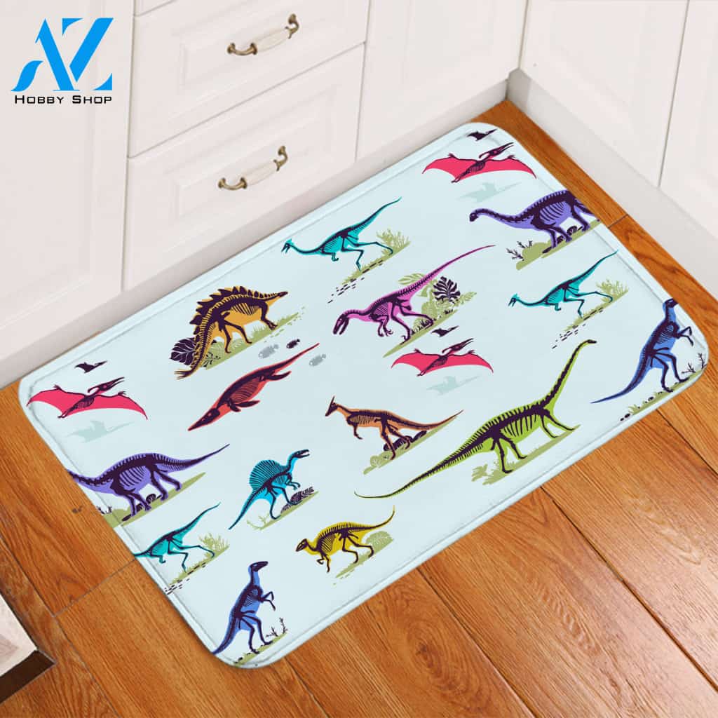 Colored Dino Toys Door Mat
