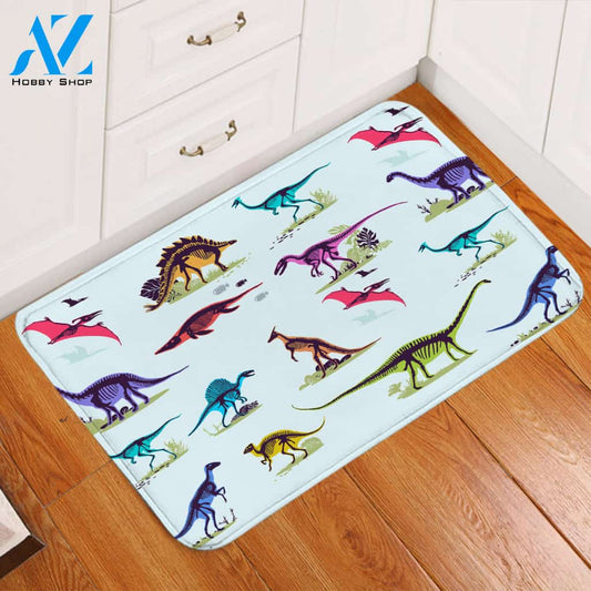 Colored Dino Toys Door Mat