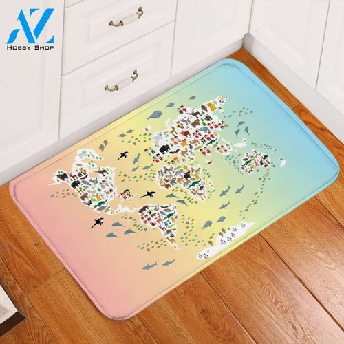 Colored Fauna Population Door Mat
