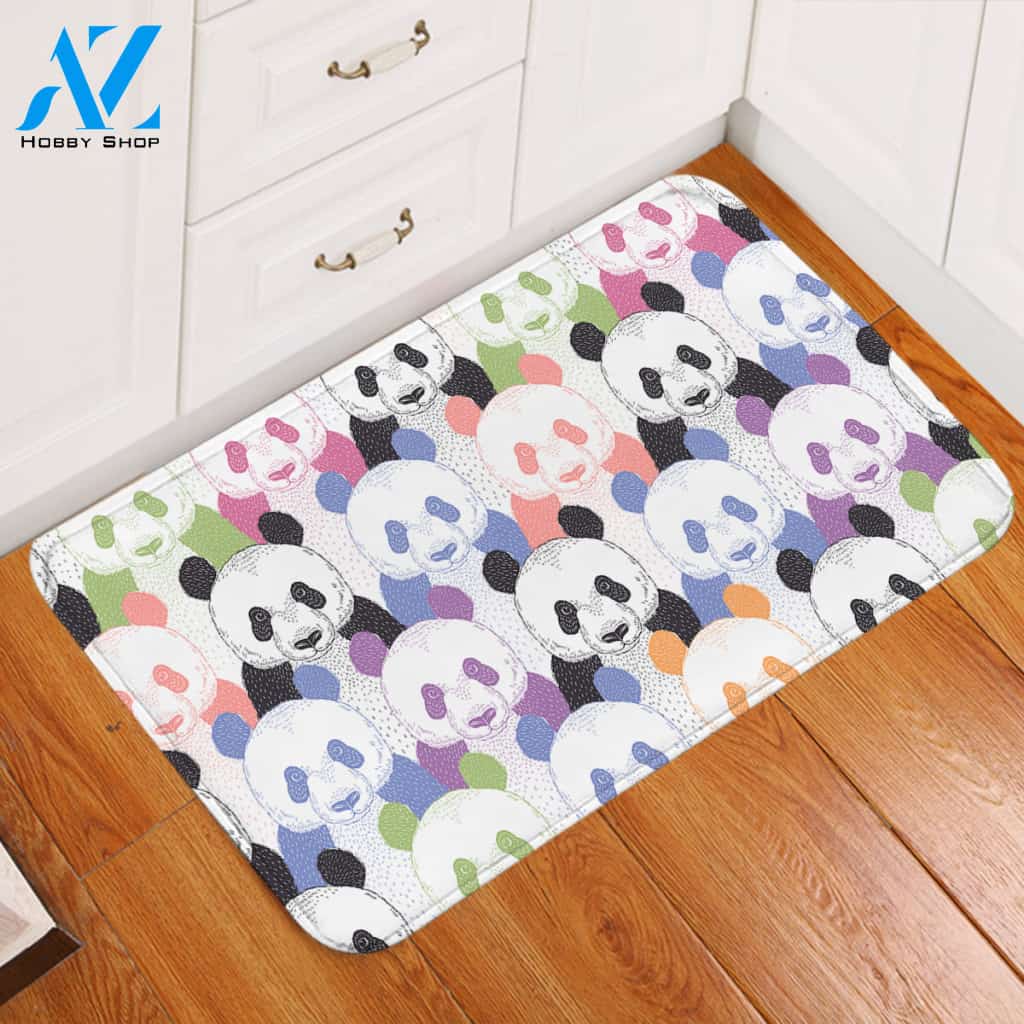 Colored Panda Door Mat