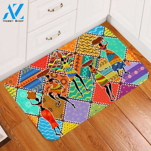 Colored Patterns African Ladies Door Mat