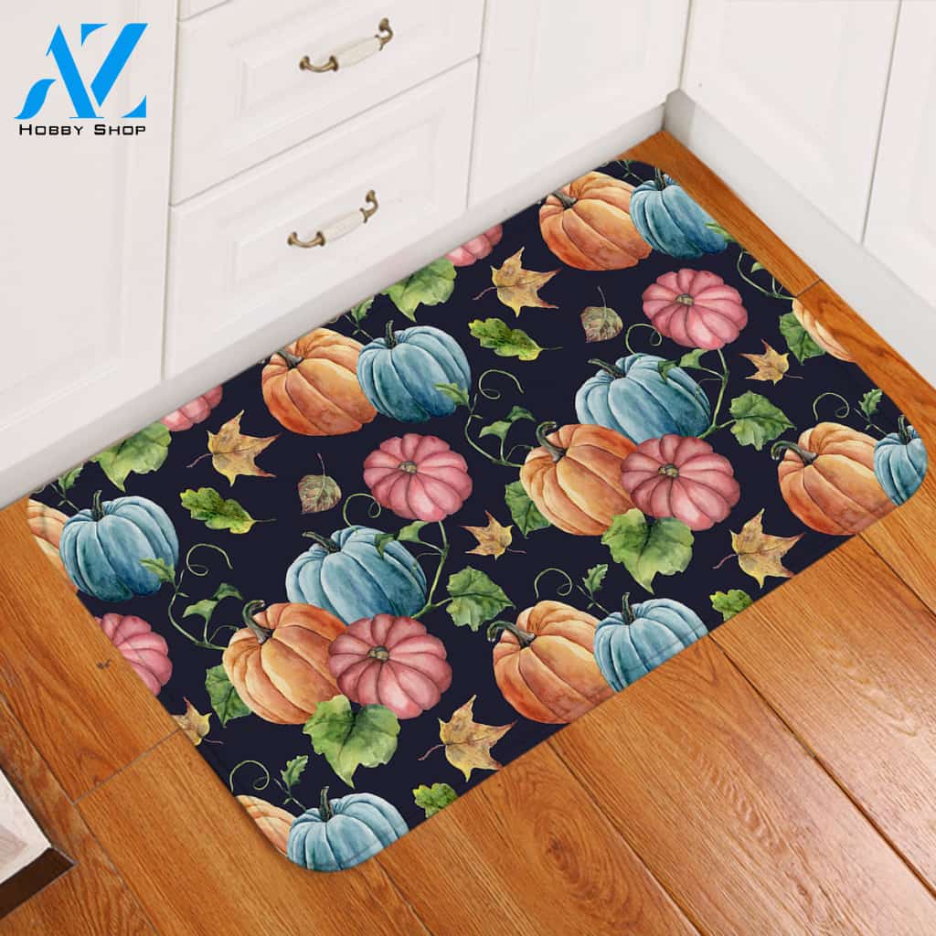 Colored Pumpkins Door Mat
