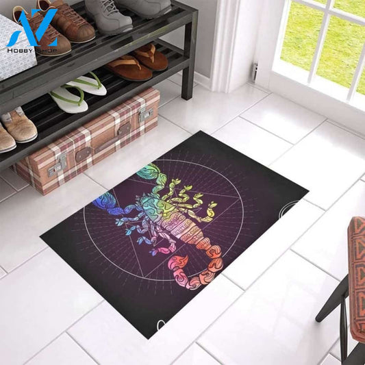 Colorful Black Background Scorpio Zodiac Doormat Welcome Mat House Warming Gift Home Decor Funny Doormat Gift Idea