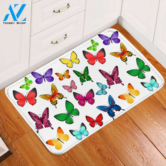 Colorful Butterflies Door Mat