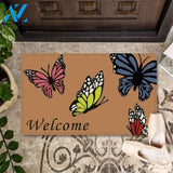 Colorful Butterflies Doormat - Animal Welcome Mat Gift Indoor and Outdoor Doormat Warm House Gift Welcome Mat Gift for Friend Family