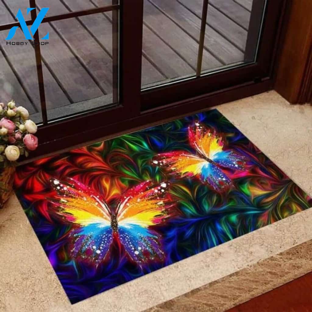 Colorful Butterfly Doormat