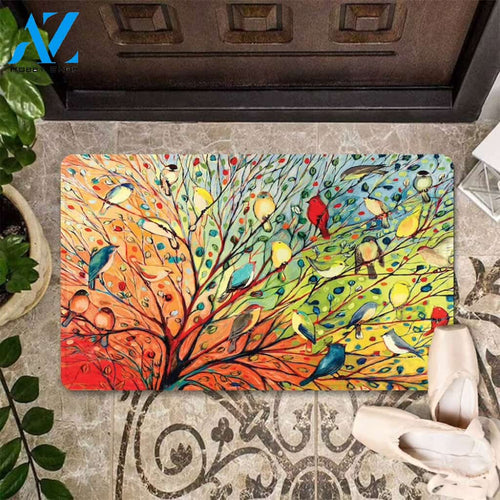 Colorful Cardinal Birds On Tree Branches Doormat Floor Rug Housewarming Gift Home Living Home Decor Funny Doormat Gift Idea