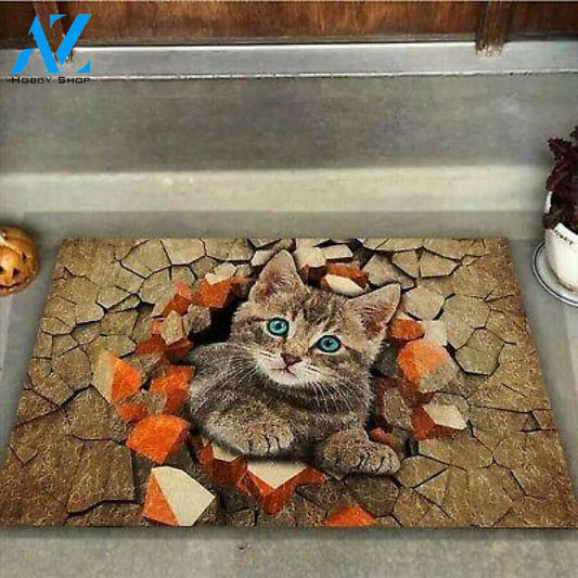 Colorful Cat, Cat Lover Easy Clean Welcome DoorMat | Felt And Rubber | DO3425