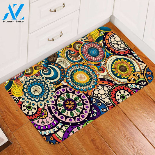 Colorful Decorated Wheels Door Mat