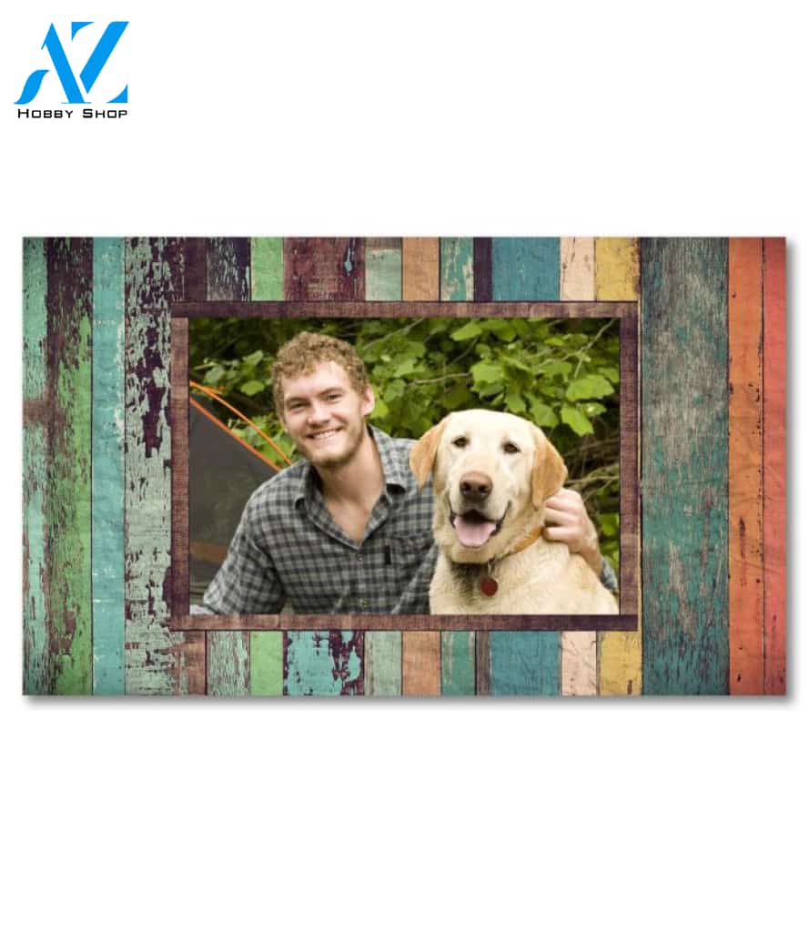 Colorful Distressed Wood Photo Doormat - 18" x 30"
