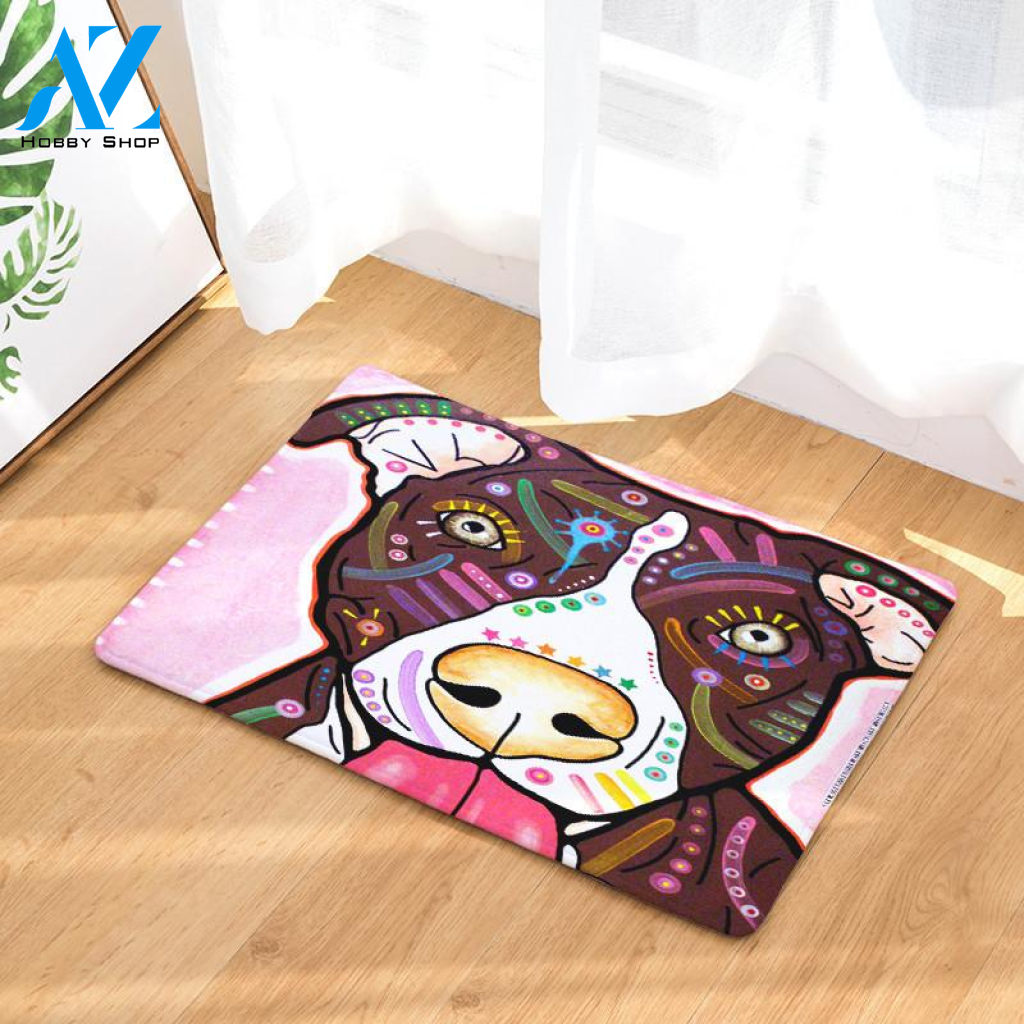 Colorful Dog Easy Clean Welcome DoorMat | Felt And Rubber | DO2234