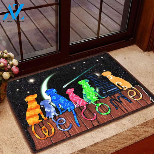 Colorful Dog Welcome Easy Clean Welcome DoorMat | Felt And Rubber | 40x60 cm | 45x75 cm | 60x90 cm | Colorful | DO1544