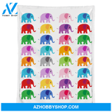 Colorful Elephants Blanket, Gift For Kids Family Friend Gift For Elephants Lovers