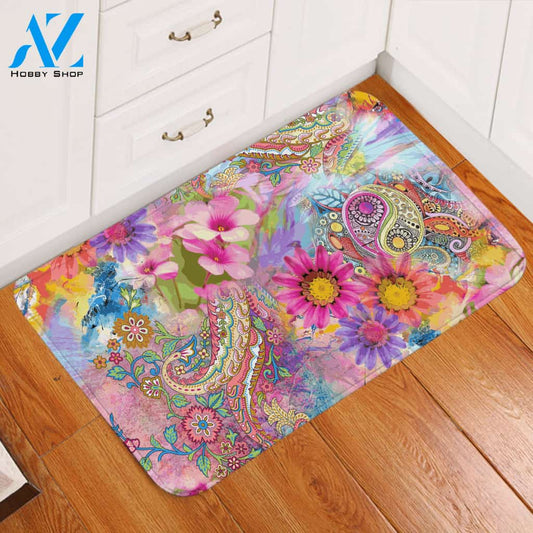 Colorful Floral Door Mat