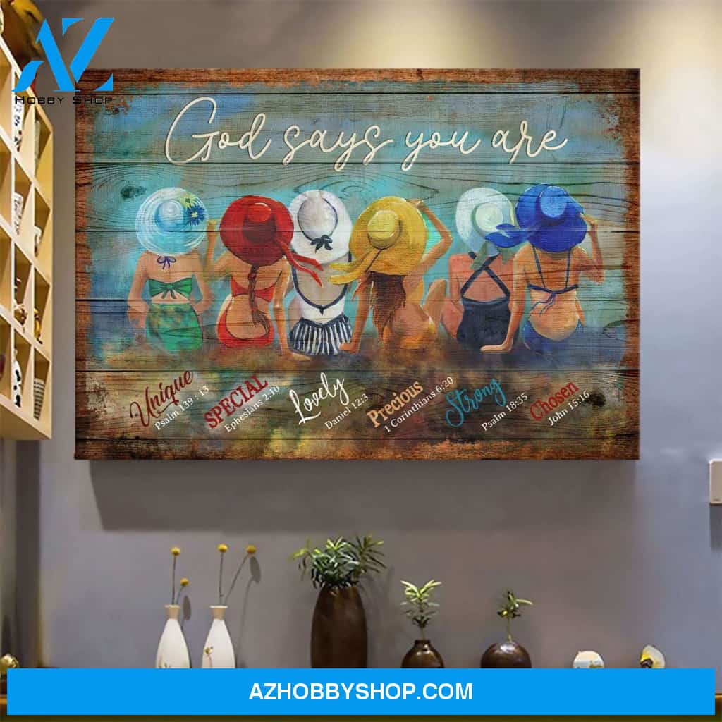 Colorful girls - God says you are - Jesus Landscape Canvas Prints - Wall Art