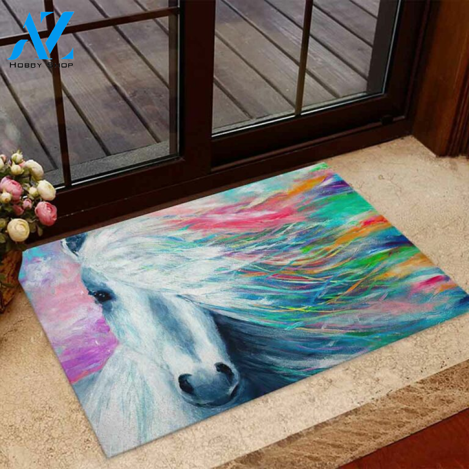 Colorful Horse Aesthetic Doormat | Welcome Mat | House Warming Gift