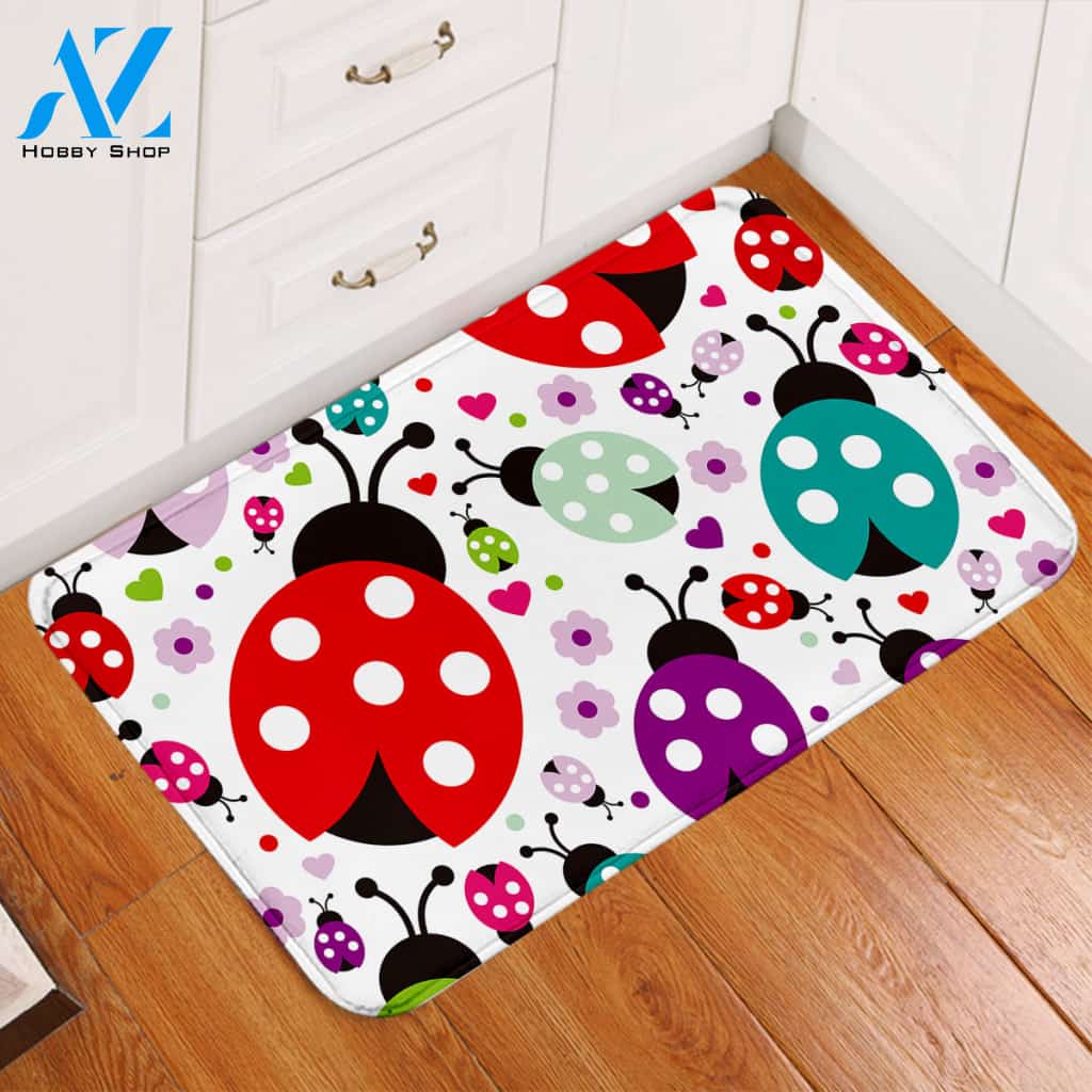 Colorful Ladybugs Door Mat