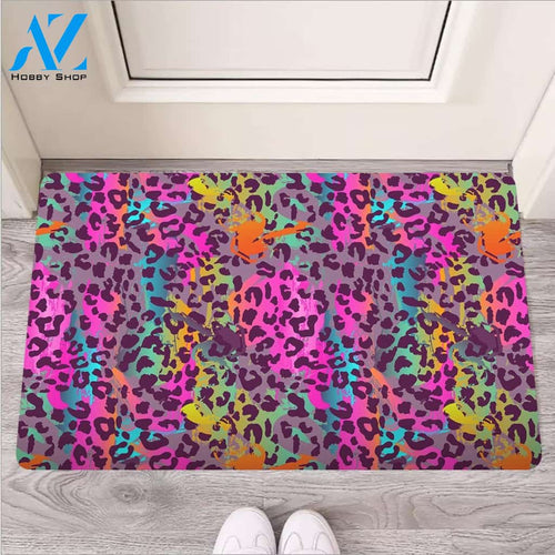 Colorful Leopard Door Mat