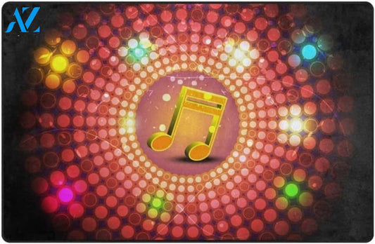 Colorful Lights Circle Music Area Rug Doormat Welcome Mat Housewarming Gift Home Decor Funny Doormat Gift For Friend Birthday Gift