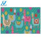 Colorful Llama Party Non-Slip Printed Doormat For Home Decor Doormat Warm House Gift Welcome Mat Gift for Friend Family